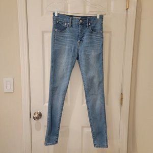 Madewell 10" High-Rise Skinny Jeans Womens Medium Blue Stretch Denim Sizize 26